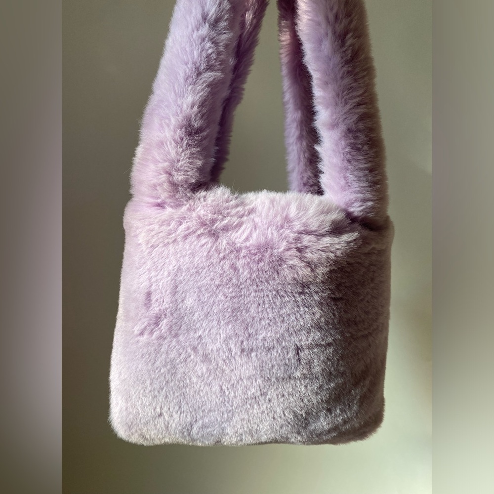 < 2 for 1 deal >Lavender faux fur bag & vegan leather mule combo.